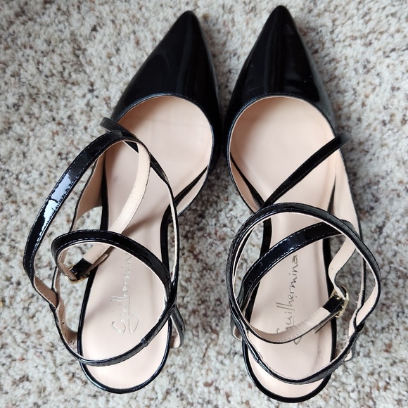 Black Patent Leather Pointy Toe Heels (38 EU) by Guilhermina - Picture 11 of 13
